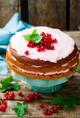 Oat cake with red currant.
