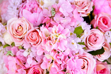 Wonderful luxury wedding bouquet  of different flowers. Decorate