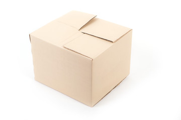 Fototapeta premium Cardboard box. Front View