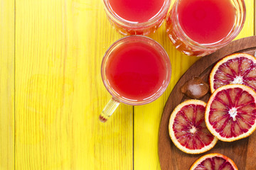 Juice of Sicilian oranges with ice