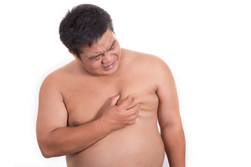 young man suffering from heart pain