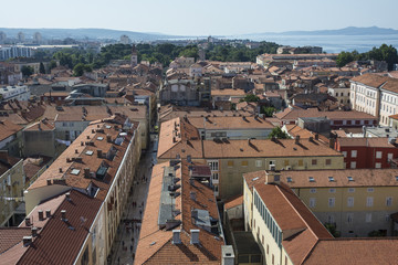 Fototapeta na wymiar Vista aerea della citta di Zara, Croazia