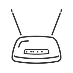 Wireless fidelity router icon. Line style