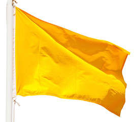 Yellow signal flag isolated over white
