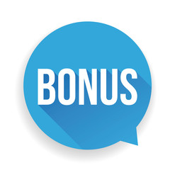 Bonus sticker blue speech bubble
