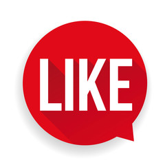 Red Button Like Vector