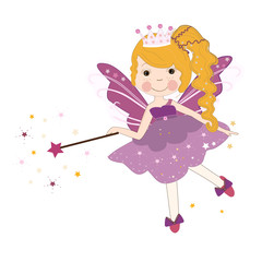 Cute little fairy vector illustration