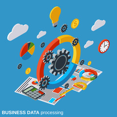 Business data processing vector concept
