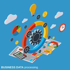 Fototapeta premium Business data processing vector concept