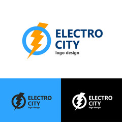 Logo design Electro city, vector EPS10
