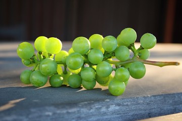 Green grapes on the table