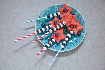 Fototapeta na wymiar Fresh watermelon stars dessert