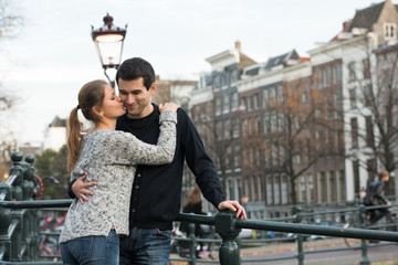 Fototapeta premium lovers in Amsterdam