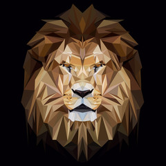 Lion low poly design. Triangle vector illustration.- 115469923