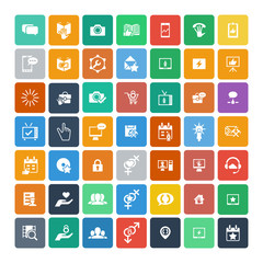 Set of 49 Universal Icons. Business, internet, web design.