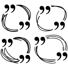 Quotes Round Frame Hand Drawn Vector Illustration Set