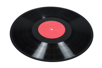 Vinyl record on white background