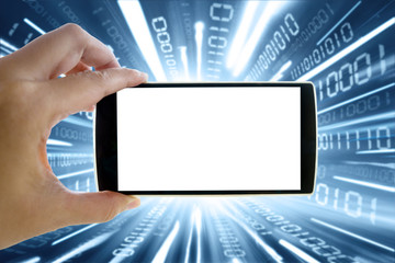 Smartphone with internet connection background