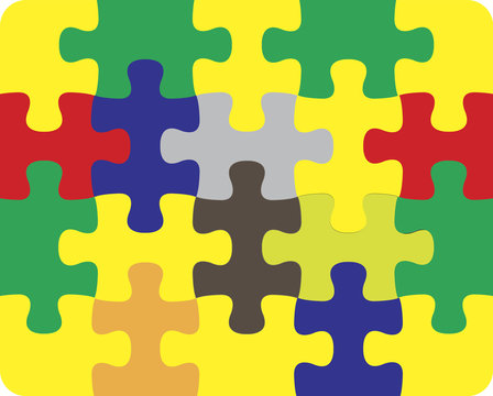 Rompecabezas o puzzle para armar o desarmar gr&aacute;fico vectorial.
