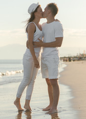 young couple  kissing one another