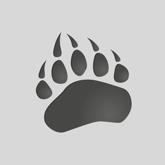 Naklejka premium Animals footprints: bear paw. Isolated illustration vector. Bear paw silhouette