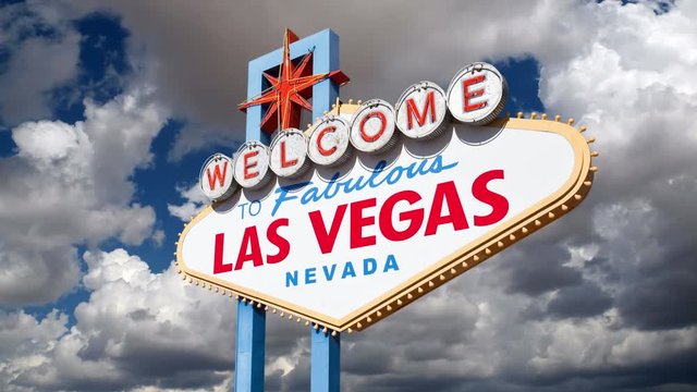 Welcome to fabulous Las Vegas sign with time lapse clouds.