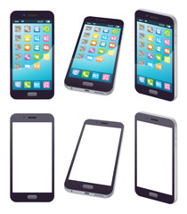 スマートフォンのイラストセット