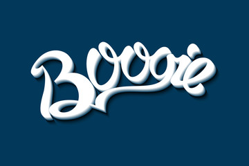 Boogie lettering on a blue background