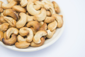 roasted cashews nut on dish