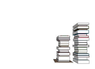 Pile of books background. Vector illustration. Books isolated on white.