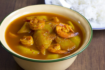 Thai Food, Kaeng Som Malako, Sour Curry with Green Papaya