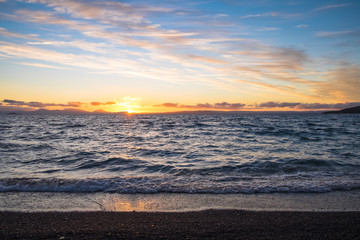 Fototapeta premium Sunset at the South Beach, South New Zealand