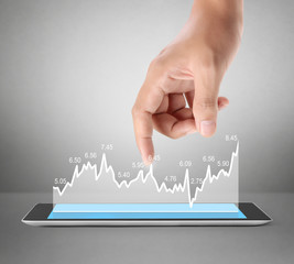 hands holding digital tablet