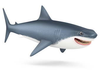 Fototapeta premium 3d shark on a white background