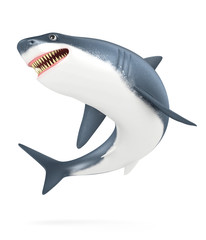 3d shark on a white background