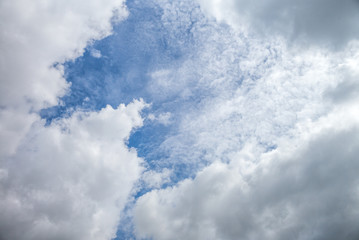 blue sky with clouds closeup