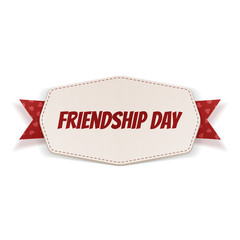 Friendship Day greeting Banner with Ribbon