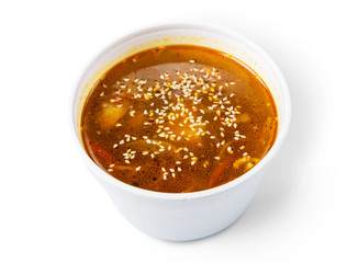 Asian red fish soup with sesame