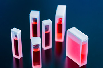 Quartz and Glass Cuvettes  small square tube  designed to hold samples for spectroscopic experiments