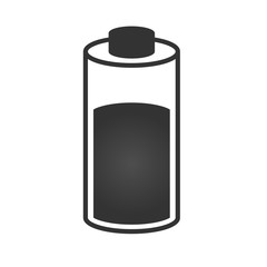 Battery icon. Simple flat logo of battery on white background. Vector illustration.