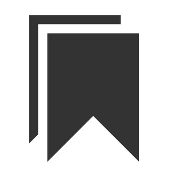 Bookmark icon. Simple flat logo of bookmark on white background. Vector illustration.