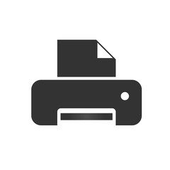 Printer icon. Printer flat logo isolated on a white background. Vector illustration.
