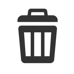 Trash icon. Trash basket sign. Simple flat logo of trash on white background. Vector illustration.