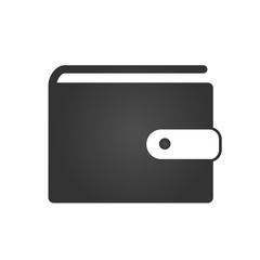 Wallet icon. Pocket wallet sign. Simple flat logo of wallet on white background. Vector illustration.