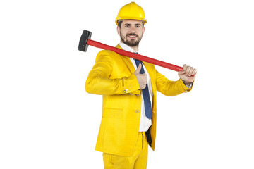 thumbs up from young businessman 