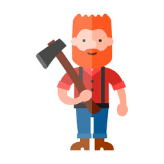 lumberjack flat icon