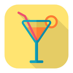 beach cocktail flat icon