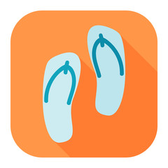 beach flip flops flat icon