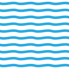 Seamless blue and white background pattern. Suitable for fabric, greeting card, advertisement, wrapping. Bright and colorful abstract ocean waves