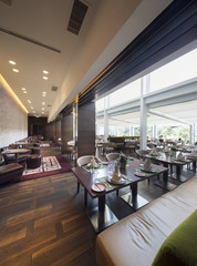 Modern restaurant interior, part of a hotel